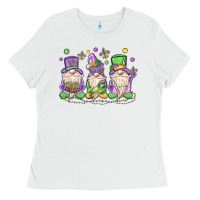White mardi gras gnomes Ladies Tee - MaliasSmallBusiness