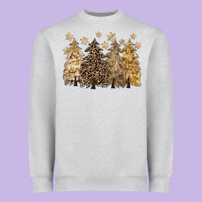 Merry Christmas Leopard Trees Heavyweight Sweatshirt Designed By Cowgirlartshop