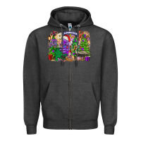 Charcoal Heather Christmas Louisiana Mardi Gras trees Zipper Hoodie - FaDigitalArtStudio