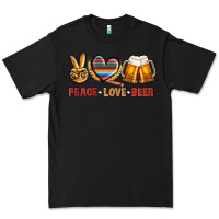 Black peace love beer Premium Tee - NancyCooperArtShop