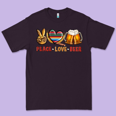 Peace Love Beer Premium Tee Designed By Nancycooperartshop