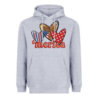 Heather Grey merica 4th of july hearts Heavyweight Hoodie - BundleAndBundleShop