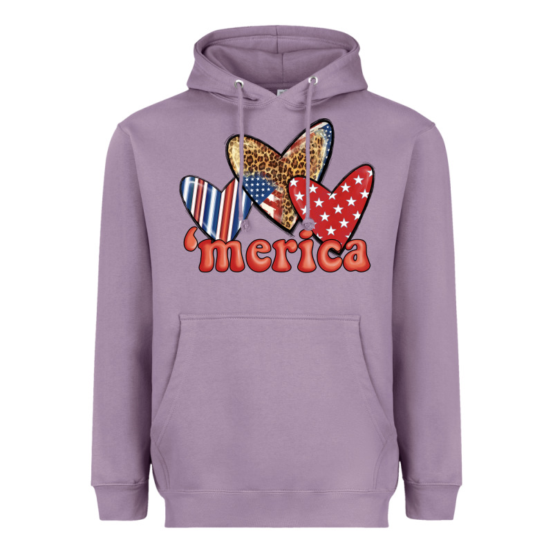 Merica 4th Of July Hearts Heavyweight Hoodie by BundleAndBundleShop | Teevron