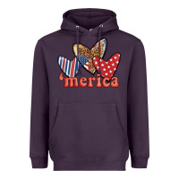 Plum merica 4th of july hearts Heavyweight Hoodie - BundleAndBundleShop