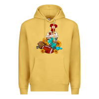 Antique Gold Football Frappe Coffee Premium Hoodie - FaDigitalArtStudio