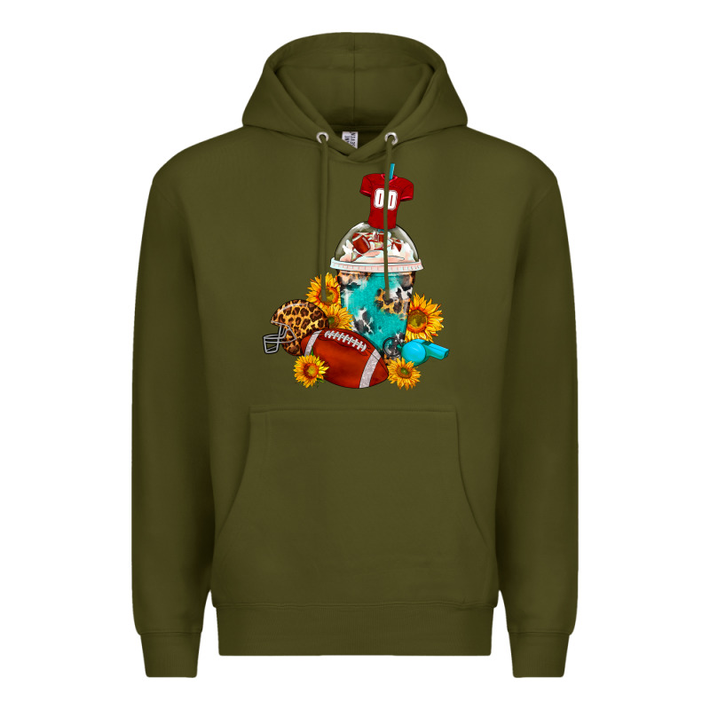 Football Frappe Coffee Premium Hoodie by FaDigitalArtStudio | Teevron