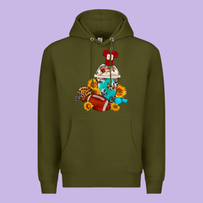 Football Frappe Coffee Premium Hoodie Designed By Fadigitalartstudio