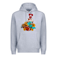 Heather Grey Football Frappe Coffee Premium Hoodie - FaDigitalArtStudio
