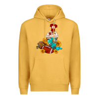 Mustard Football Frappe Coffee Premium Hoodie - FaDigitalArtStudio