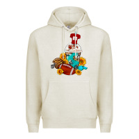 Oatmeal Heather Football Frappe Coffee Premium Hoodie - FaDigitalArtStudio