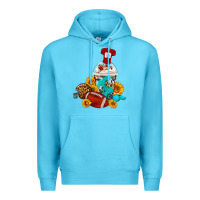 Ocean Blue Football Frappe Coffee Premium Hoodie - FaDigitalArtStudio