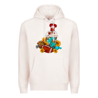 Pale Pink Football Frappe Coffee Premium Hoodie - FaDigitalArtStudio