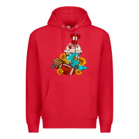 Red Football Frappe Coffee Premium Hoodie - FaDigitalArtStudio
