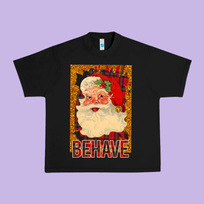 Behave Santa Urban Heavy Tee Designed By Bettercallsaul