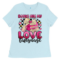 Baby Blue books are my love language Ladies Tee - MaliasSmallBusiness