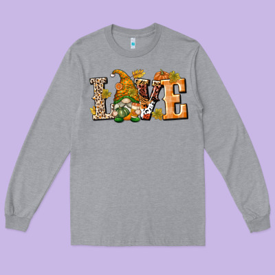Love Gnome Long Sleeve Tee Designed By Texasbilliewilder