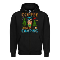 Black Coffee And Camping Frappe Zipper Hoodie - FaDigitalArtStudio