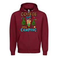 Burgundy Coffee And Camping Frappe Zipper Hoodie - FaDigitalArtStudio