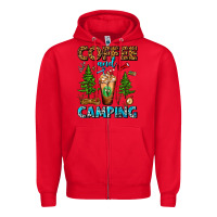 Red Coffee And Camping Frappe Zipper Hoodie - FaDigitalArtStudio