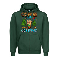 Sports Green Coffee And Camping Frappe Zipper Hoodie - FaDigitalArtStudio
