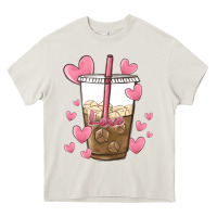 Cream valentine coffee lover Heavy Core Tee - MaliasSmallBusiness