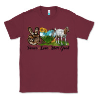Burgundy peace love boer goat Classic Tee - LillyAllenDesigns