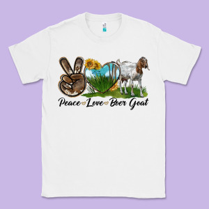 Peace Love Boer Goat Classic Tee Designed By Lillyallendesigns