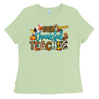 Matcha One thankful Teacher Ladies Tee - NancyCooperArtShop
