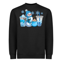 Winter Snowman Coffee Cups Heavyweight Sweatshirt | Teevron