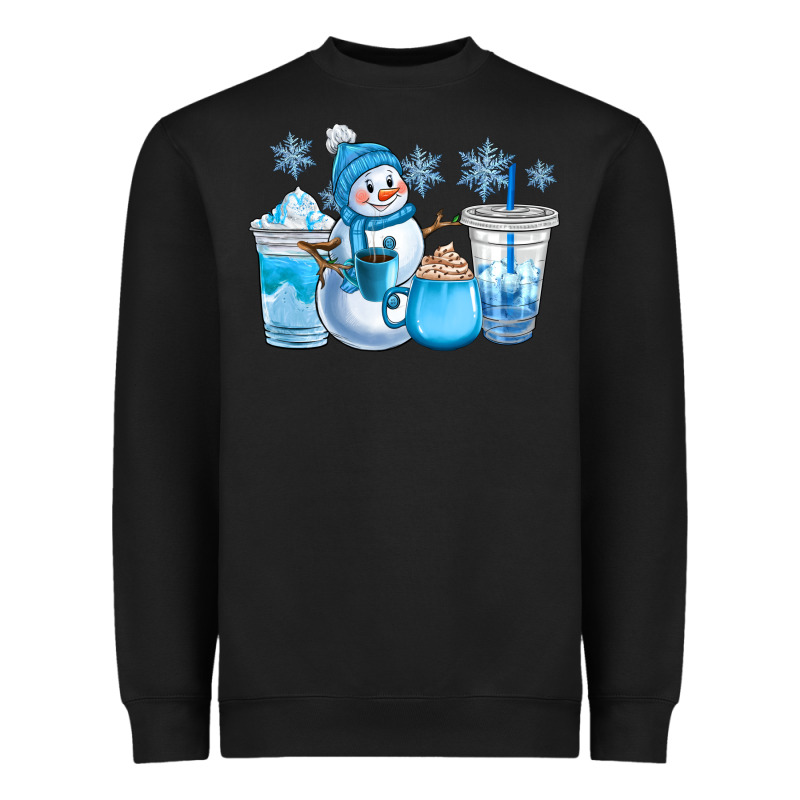 Winter Snowman Coffee Cups Heavyweight Sweatshirt by CowGirlArtShop | Teevron