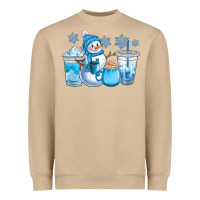 Mushroom winter snowman coffee cups Heavyweight Sweatshirt - CowGirlArtShop