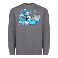 Storm winter snowman coffee cups Heavyweight Sweatshirt - CowGirlArtShop