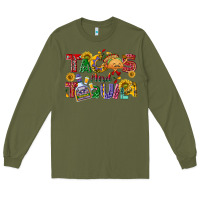 Army Green Tacos and tequila Long Sleeve Tee - NancyCooperArtShop