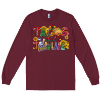 Burgundy Tacos and tequila Long Sleeve Tee - NancyCooperArtShop