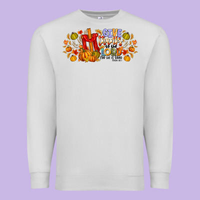 Give Thanks To The Lord For He Is Good Premium Sweatshirt Designed By Cowhidedigitalart