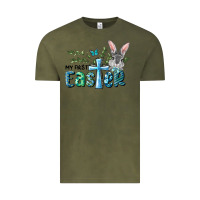Vintage Olive My First Easter Bunny Boy Vintage Tee - RanaPortraitStore