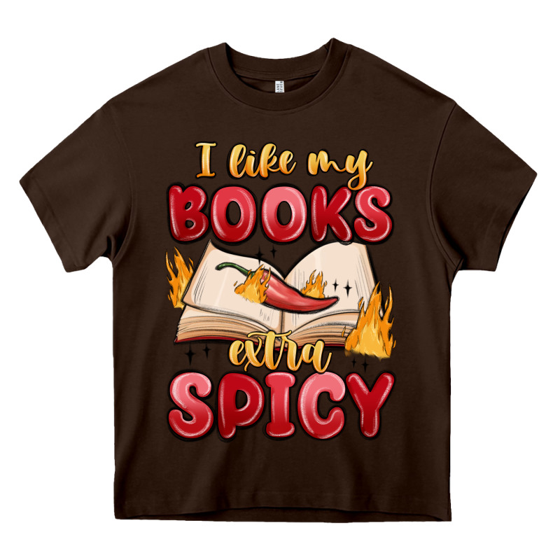 I Like My Books Extra Spicy Heavy Core Tee by MaliasSmallBusiness | Teevron