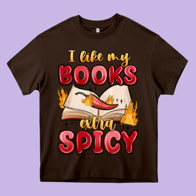 I Like My Books Extra Spicy Heavy Core Tee Designed By Maliassmallbusiness