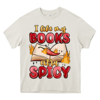 Cream i like my books extra spicy Heavy Core Tee - MaliasSmallBusiness