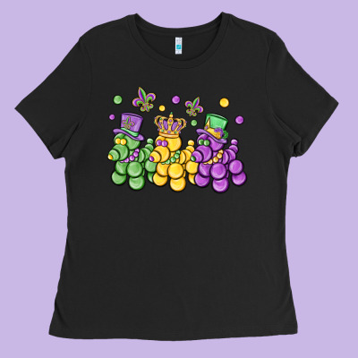 Mardi Gras Bead Dogs Ladies Tee Designed By Maliassmallbusiness
