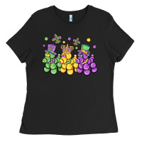 Black mardi gras bead dogs Ladies Tee - MaliasSmallBusiness