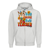 Dove Grey Half Coffee Half Teacher Zipper Hoodie - FaDigitalArtStudio