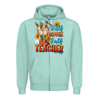 Seafoam Half Coffee Half Teacher Zipper Hoodie - FaDigitalArtStudio