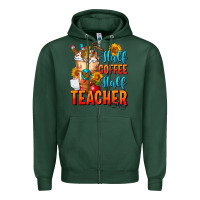 Sports Green Half Coffee Half Teacher Zipper Hoodie - FaDigitalArtStudio