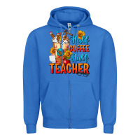 True Royal Half Coffee Half Teacher Zipper Hoodie - FaDigitalArtStudio