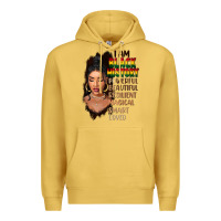 Antique Gold I am black history black girl Premium Hoodie - FaDigitalArtStudio