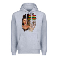 Heather Grey I am black history black girl Premium Hoodie - FaDigitalArtStudio