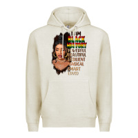 Oatmeal Heather I am black history black girl Premium Hoodie - FaDigitalArtStudio