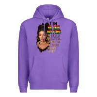 Purple I am black history black girl Premium Hoodie - FaDigitalArtStudio