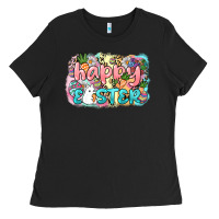 Black Happy Easter Ladies Tee - NancyCooperArtShop